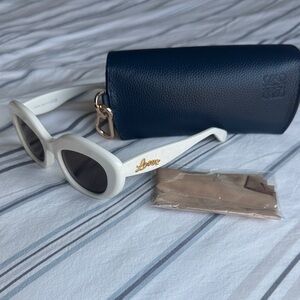 Loewe Cream Sunglasses with Navy Case